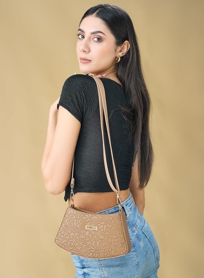 فارجو حقيبة كتف نسائية من الجلد الصناعي من فارجو (لون كاكي) - Image 2